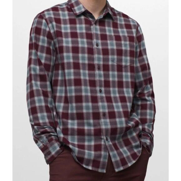 L.L. Bean Mens Chamois Button Up Shirt Traditional Fit Plaid Purple/Blue Size L - Picture 1 of 9